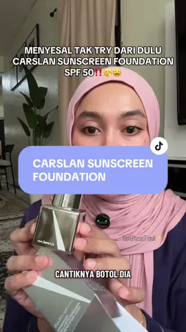 Kenapa lah baru jumpa carslan ni. Best!! Mak lurvee & approved yg ni. Senang weh pakai sunscreen foundation sekaligus kan. Dah korang grab pat !🫵🏻🫣😘 @Carslanmy  #fyp #carslan #carslancosmetics #sunscreenfoundation #viral 
