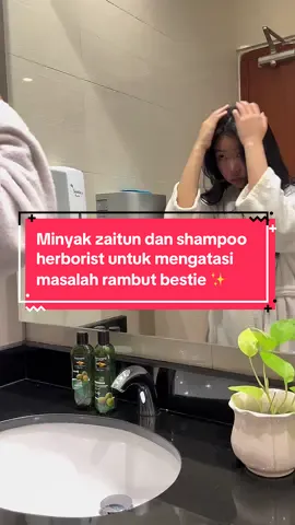 Minyak zaitun dan shampoo olive emang ga pernah salah ya dari dulu😆✨ #herborist #naturaldarilokal #minyakzaitun #oliveoil #shampoo 