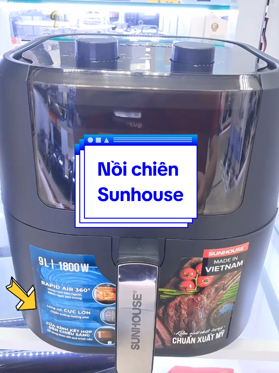 NỒI CHIÊN KHÔNG DẦU SUNHOUSE SHD4037 [ 9lit ] #xuhuong#tiktok#