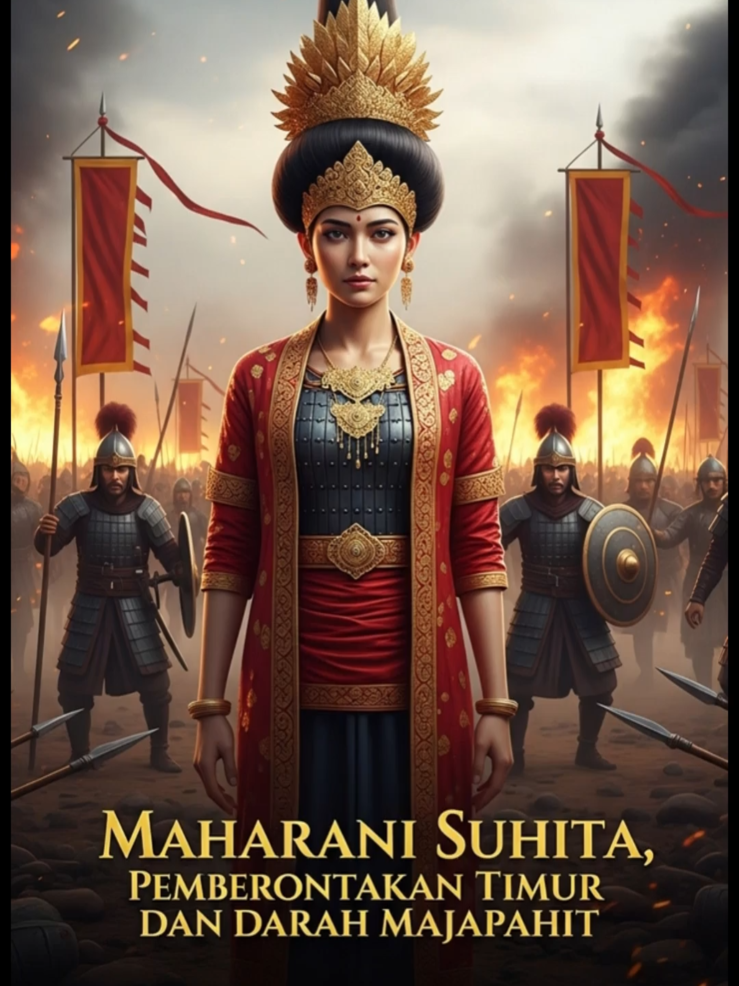 Chapter 2 - Maharani Suhita, Pemberontakan Timur dan Darah Majapahit Eksekusi Raden Gajah di alun-alun Majapahit memicu gelombang perlawanan baru dari Blambangan dan timur kerajaan. Pertempuran besar pun pecah, dari desa-desa yang terbakar, duel panglima di tengah sawah banjir hujan, hingga pertempuran sengit di Sungai Serayu dan pengepungan benteng. Pada akhirnya, pasukan Bhayangkara berhasil menegakkan panji kemenangan, mengukuhkan kejayaan Maharani Suhita meski dengan darah dan pengorbanan besar.#MaharaniSuhita #Majapahit #SejarahIndonesia #KerajaanMajapahit #PerangMajapahit #PemberontakanBlambangan #SejarahNusantara #EpicHistory #IndonesiaHistory #SinematikSejarah #WayangSejarah