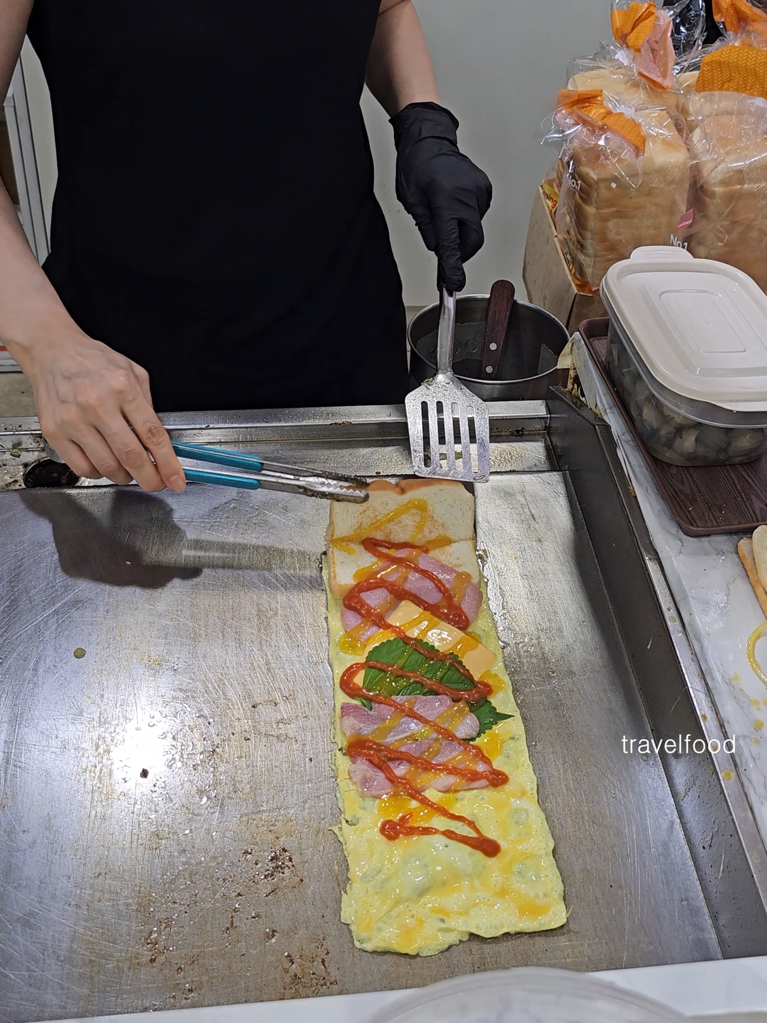 베이컨 계란말이 토스트 / Bacon egg roll toast / korean street food