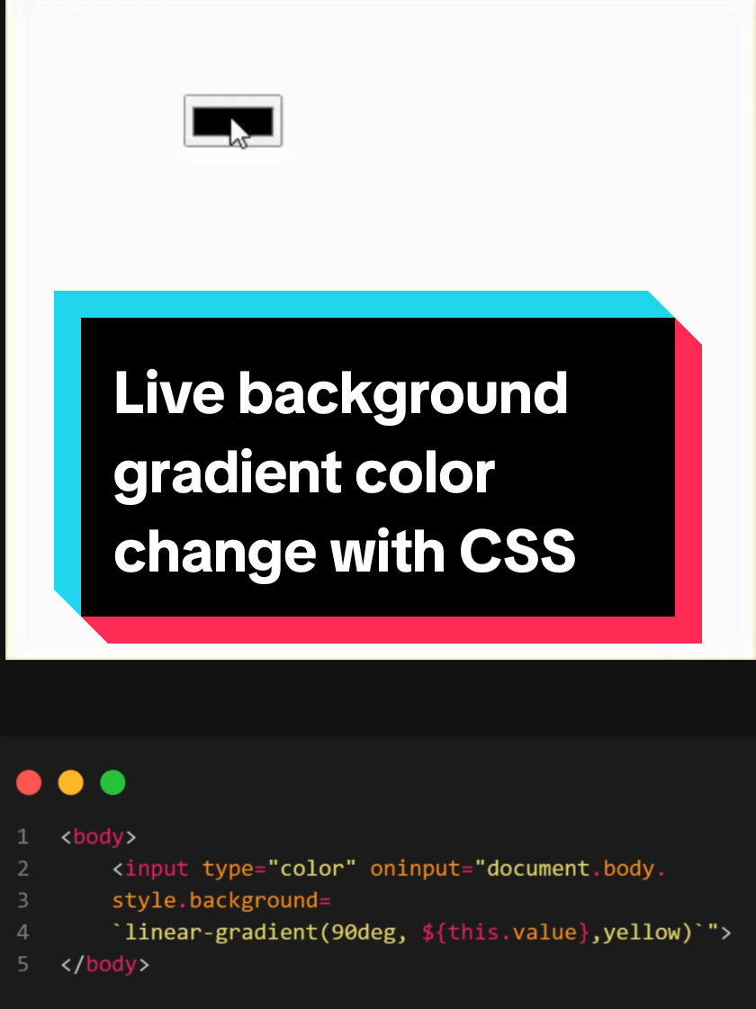 Live background gradient color change with CSS #htmlcss #csstips 