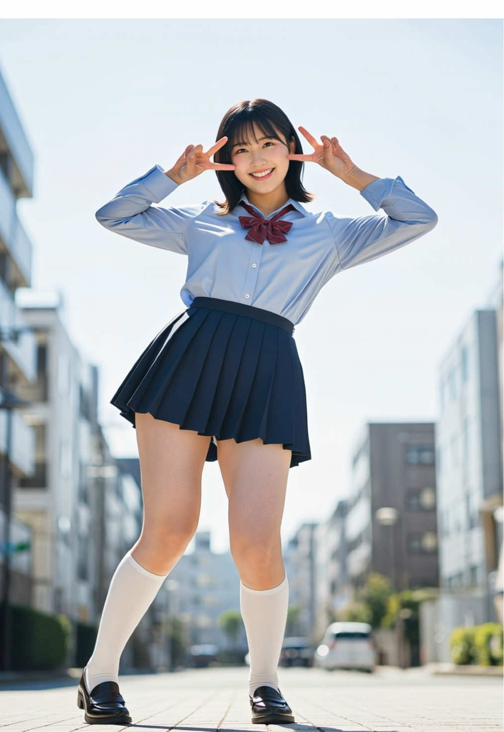 元気なのが取り柄だよ！ #ai #jk #ミニスカ #可愛い女の子 #ショートヘア 