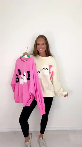 She’s spooky, she’s adorable, and she’s made just for you… make sure to snatch up our newest sweatshirt before she’s gone! 💖🎀👻 #halloween #OOTD #trendy #fall #sweaterweather 