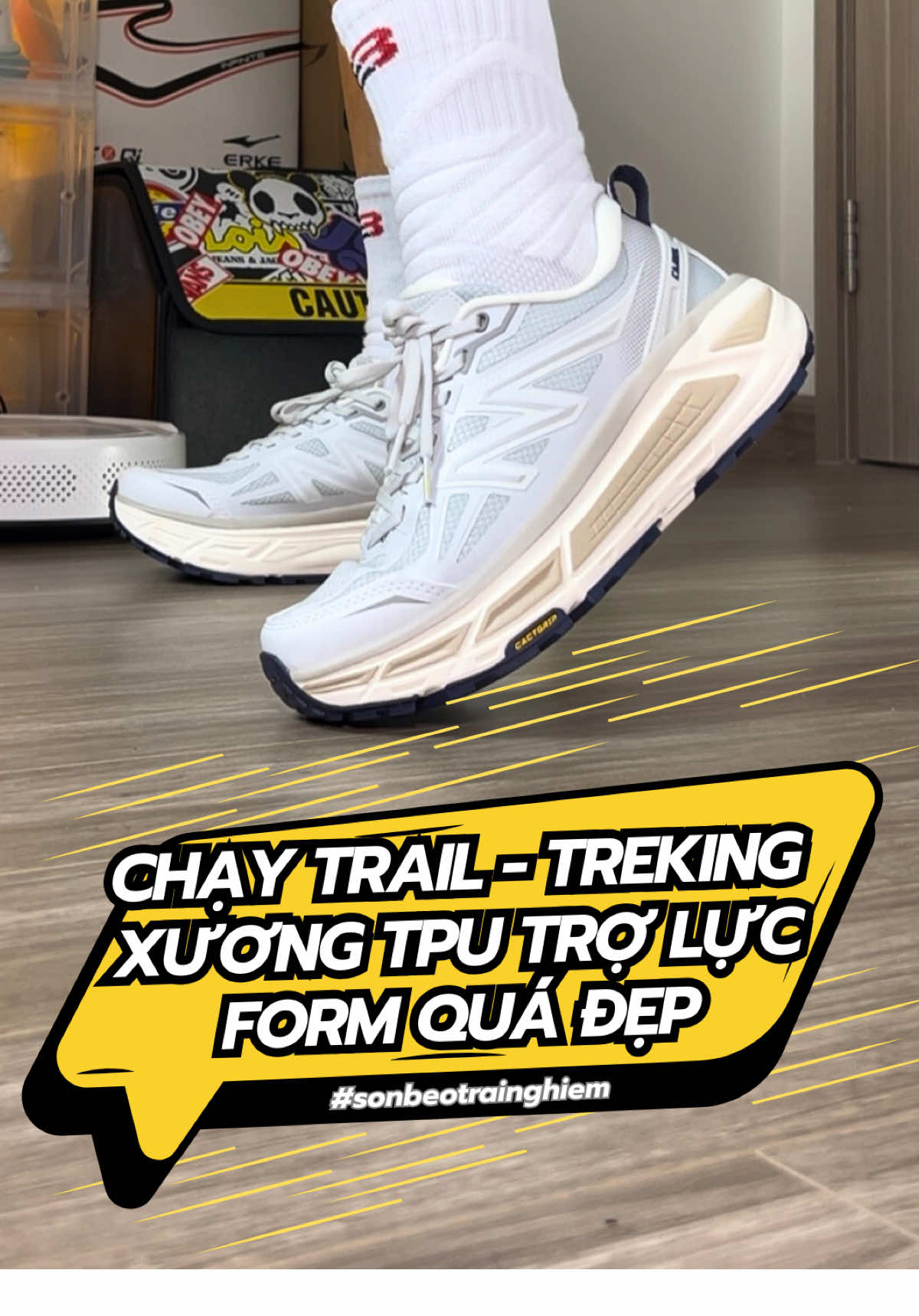 Giày Camel chạy trail, đi treking có xương TPU trợ lực. Đế êm, cao su bám chắc. Form lên chân quá đẹp #sonbeotrainghiem #giaytrekking #giaychaybo #giaythethao 