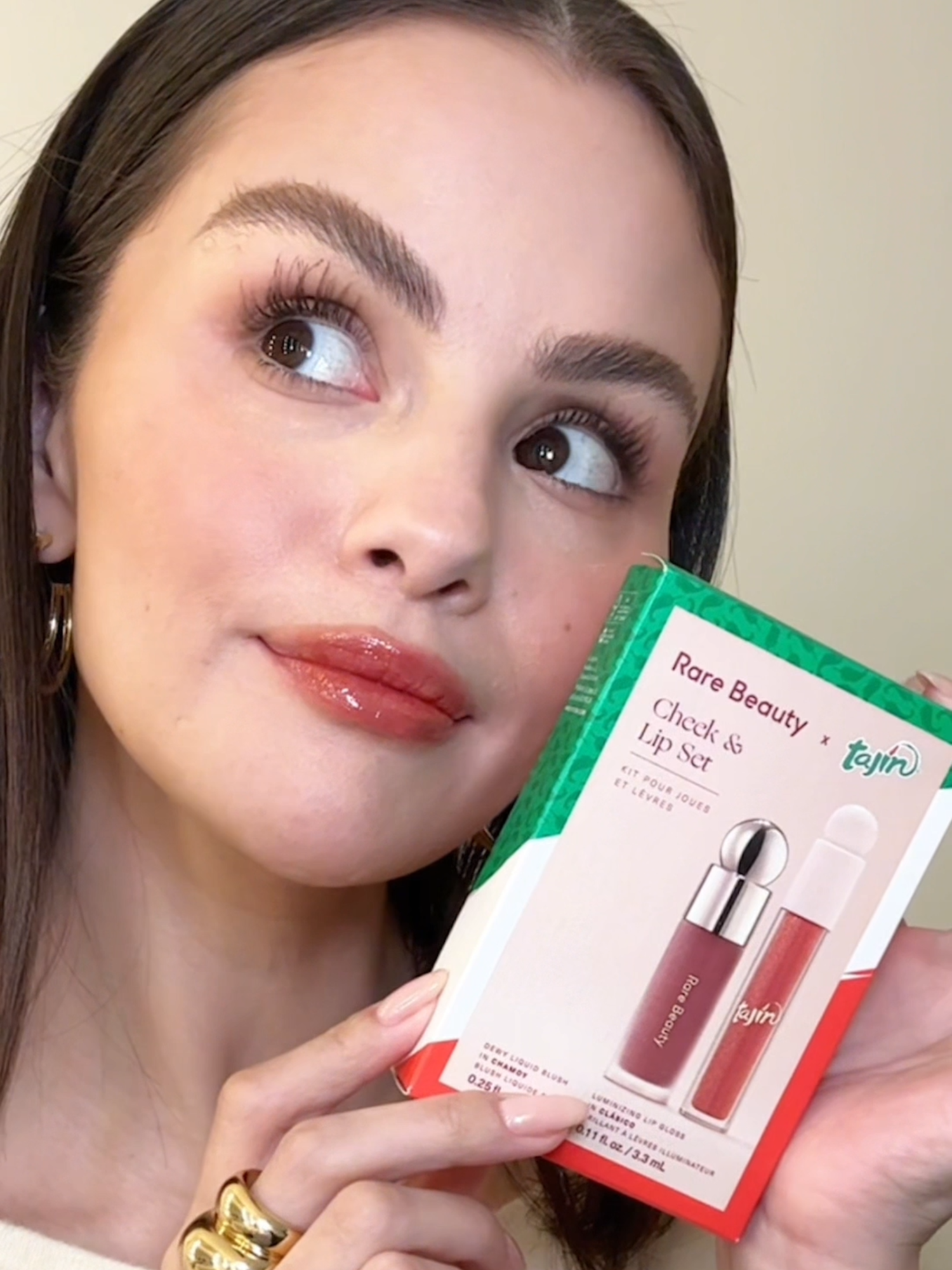 Psst did you see?? We’ve kept this a secret for so long! NEW limited edition @RareBeauty x Tajín Cheek and Lip set inspired by Tajín Clásico Seasoning (a rich terracotta shimmer) and Tajín Chamoy Sauce (a deep red-brown). A match made in heaven ❤️‍🔥​ ​ #RareBeautyxTajin​#TajinRB #TajinxRarebeauty