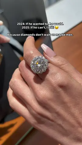 2024: Waiting on him to pop the question. 2025: Popped into Azzallure instead! DM us to book appointment #trending #kardashians #jewellery #diamond #fyp 