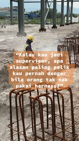 Hari 13 🎥 Visual: “Setiap kali kau ikat harness, sebenarnya kau sedang ikat janji dengan keluarga. Janji untuk pulang selamat, janji untuk tak biarkan mereka menangis di bilik mayat.” #construction #safetyfirst #realititapak #fyp #fyppppppppppppppppppppppp 