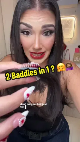 these clipping bangs are perfect for when you’re about to have a crash out and chop your own hair off come on you know we’ve all done it don’t do it though just click that link grab a color you think matches well clip them in and you got two baddies and one🤗☝🏽 #clipinbangs #hairextensions #tiktokshopfinds #hairtok #hairclipextension 