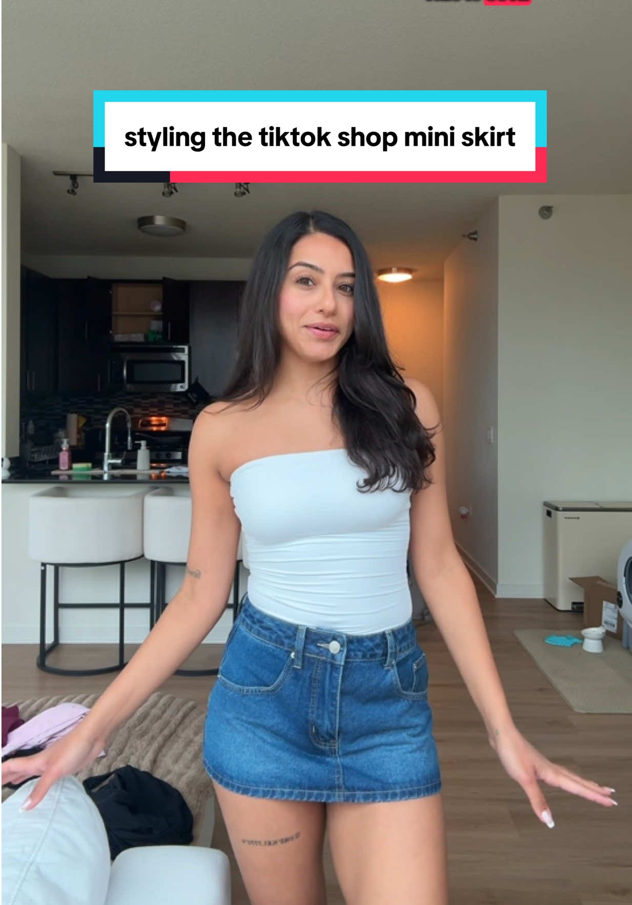 if anyone has some white platform boot recs LMKKKK #miniskirt #tiktokshopfinds #grwm #denimskirt #fyp 