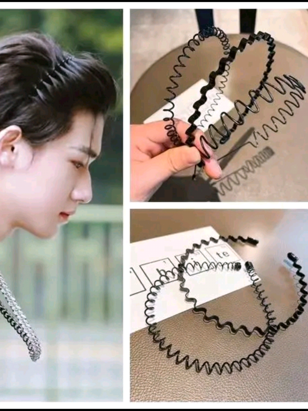 6pcs set Non Slip Unisex Hoop Hair Band Black Metal Spiral Wave Headband Mer Women Invisible Flexible Sports Hairband Accessories #unisexhairband 