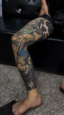 Hình xăm thần sấm full chân nhật cổ #tattoo #vietnamtattoo #laocaitattoo #2mink #viral 