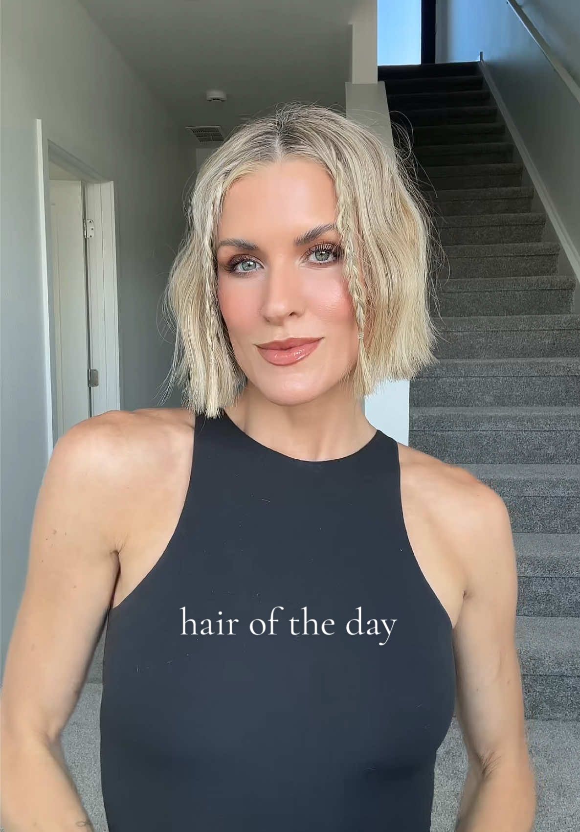 When the front of your hair is just pissing you the f off hair tutorial #hairtutorial #shorthair #shorthairstyles #braids 