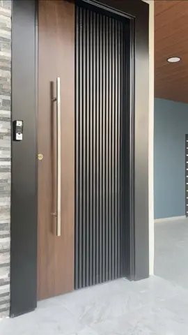 Modern steel door in the making.