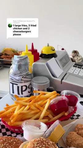 Replying to @Enderman StudiosYT 🍟Enjoy your meal & have a great day!🍗Thank you for your order!🍔🧾 #playfoodasmr #asmrsounds #playkitchen #restaurantroleplay #satisfying 