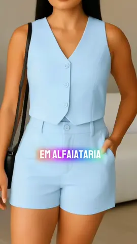 Conjunto feminino em alfaiataria com colete forrado e shorts de cintura alta. 💼 Estilo moderno, acabamento premium e modelagem que valoriza o corpo. Ideal para eventos, trabalho ou aquele look casual-chique. Disponível em preto e rosa claro! 💖 #ConjuntoFeminino #AlfaiatariaChique #LookExecutivo #ModaSocial #TikTokShopBrasil          