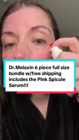 @Dr Melaxin Official has their famous Liquid Microneeding at home Cyano Pink Spicure Serum in an amazing 6 piece bundle! You get 6 full size Dr Melaxin Korean skincare products in the Lumi Glow Triple Care Set at a massive discount in the bundle plus free shipping! #drmelaxin #over40 #antiagingskincare #koreanskincare #tiktokshopcreatorpicks 