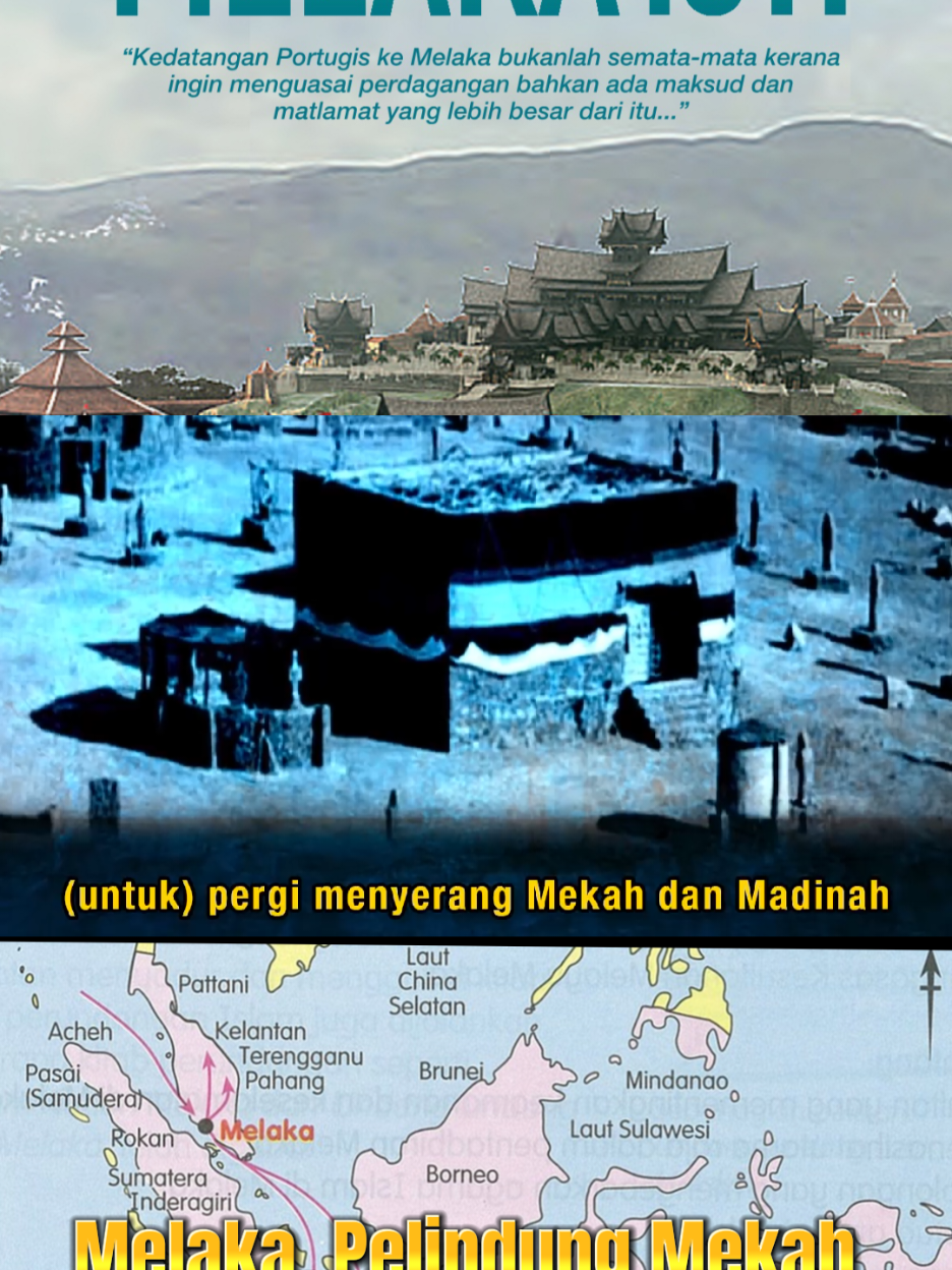1511, Portugis menawan Melaka, tetapi kuasa mereka melemah. Dengan izin Allah, Nusantara bersatu menjadi benteng Mekah dan Madinah. 🌙⚔️ #WarisanChronicles  #SejarahIslam #Melaka #Mekah #Kaabah 