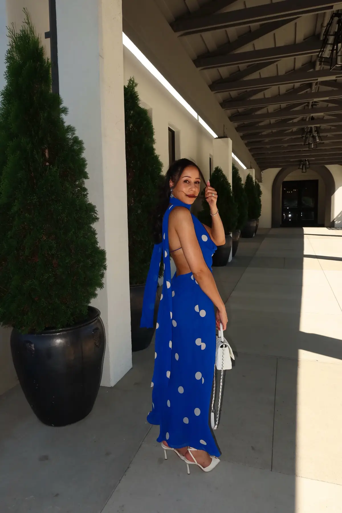 Polka dots really have my heart! 💙 #zaradress #zarapolkadot #zarahaul #fypシ #weddingguestoutfit 
