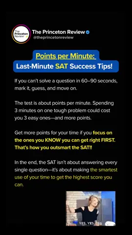 Don’t miss this last minute SAT hack if you’re taking the August SAT in 2 DAYS!!!! The test is all about approaching questions in a way that maximizes your chance of getting a higher score. This is the last minute SAT tip you NEED to succeed!  For more tips and advice, check our link in bio for more free SAT stuff!!!! #sat #highschool #collegeadmissions #satprep #testprep 