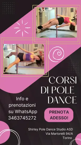 Vieni a provare la POLE DANCE 💪 a Settembre la prova è gratuita! Presso Shirley Pole Dance Studio ASD  A Torino  In Via Martorelli 94/A Corsi per  🟢Principianti 🟡livello Intermedio 🟣livello Avanzato  📳 PRENOTA LA TUA PROVA 📲 SCRIVICI su WhatsApp al 3463745272 #pole #dance #poledancelove #poledanceitalia 