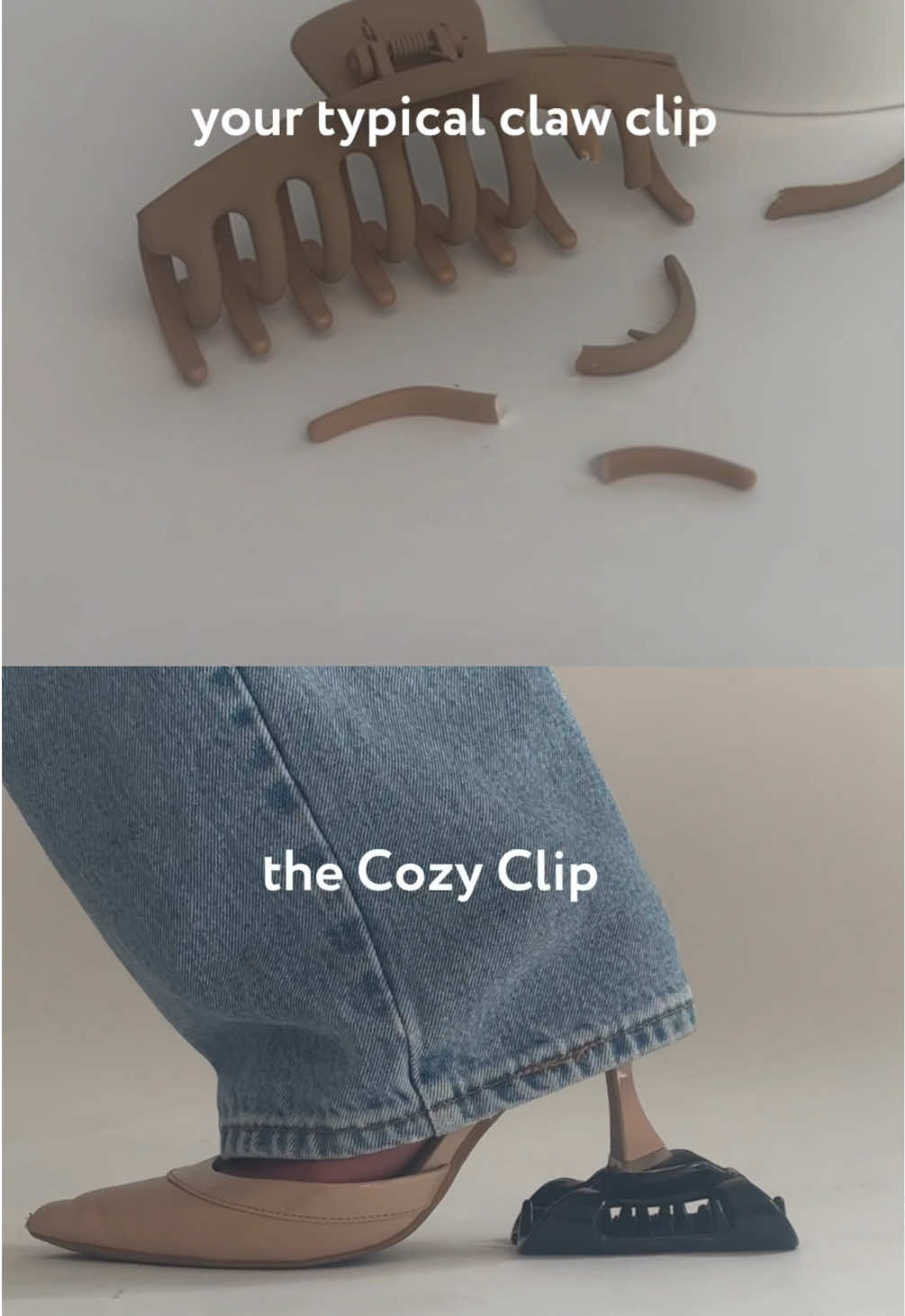 We won’t break just because you throw us in your purse. Oh, and we’re the original 💅  🔗 bio #cozyclip #flexibleclawclip #sharktank #womeninstem #clawclip #forthegirls #clawcliphack 