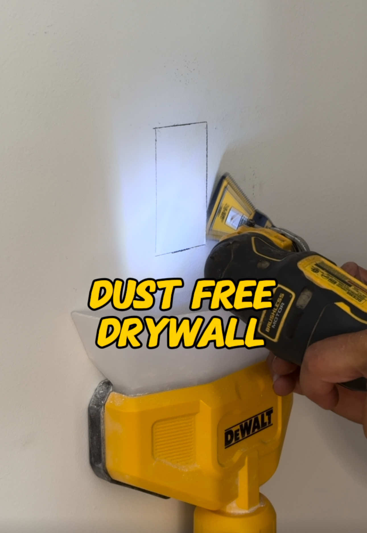 Dust free drywall cuts. #DIY #construction #carpentry #remodeling #dewalt    