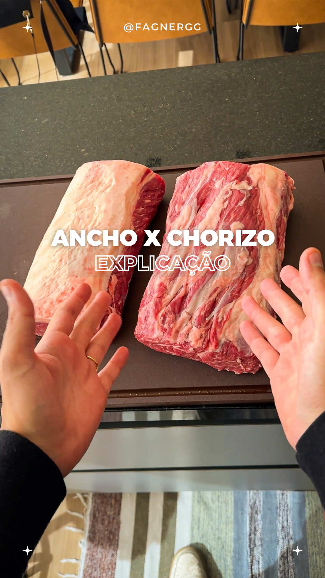 Explicando a diferença entre o Bife Ancho e o Bife de Chorizo. Ambos são cortes retirados da barra do contrafilé, lombo do animal. Um posicionado mais na porção dianteira e outro indo até a bacia do animal.  Qual lhe agrada mais? #churrasco #tutorial #churras #carne #ancho  