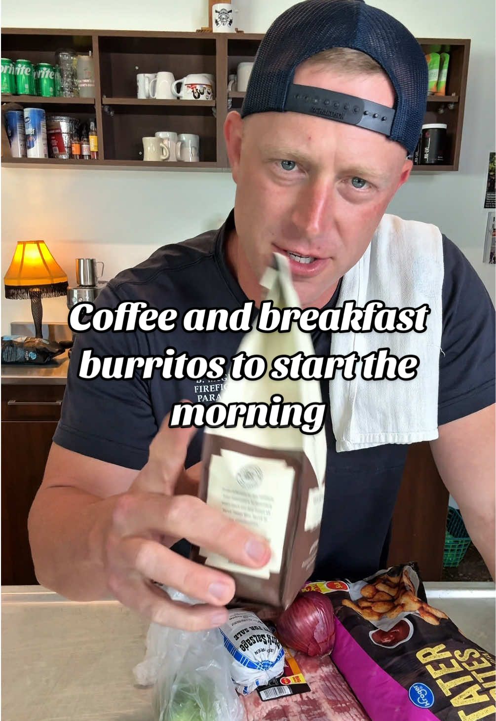 Loaded breakfast burritos for day two on tour 🌯 But before it’s on the table, some coffee from @Free Rein Coffee to start the morning right! Every bag Free Rein sells helps them give back to first responders and others that serve. The best part is that it’s now at select Kroger locations across Texas, including our regular station stop, making it easier than ever to grab a bag. #freereinpartner  #KrogerFinds