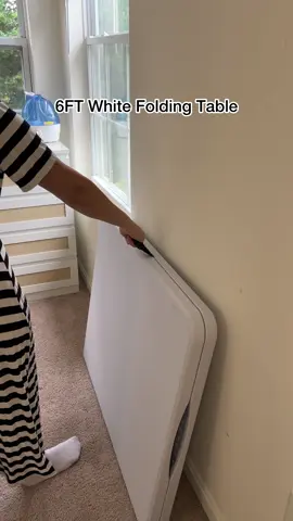 6FT White Folding Table 🏡 Fold, store, enjoy anytime!  #FoldingTable #6FTTable #PicnicTable #PortableTable #SpaceSaver  