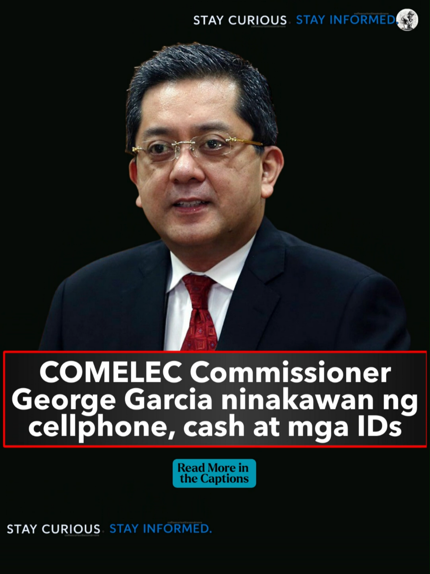 𝗡𝗜𝗡𝗔𝗞𝗔𝗪𝗔𝗡 𝗡𝗚 𝗦𝗔𝗟𝗜𝗦𝗜 𝗚𝗔𝗡𝗚 Commission on Elections (Comelec) Chairman George Erwin Garcia was robbed by a 