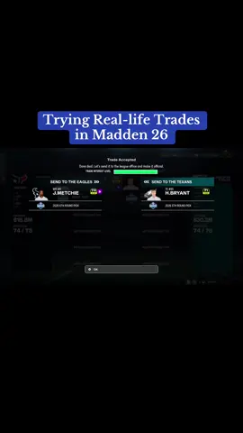 Trying Real-life Trades in Madden 26 Pt. 1 #reallifetrades #nfltrades #maddentrades #madden26 #nfl 