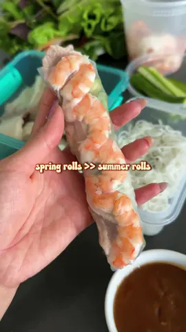 idc who you are… we’re fighting if you call this anything other than a spring roll 😂🥢🌿 recipe 🔎 google “jenhdao spring rolls” Ingredients: 	•	1 lb pork belly 	•	1 lb shrimp 	•	1 pack rice vermicelli noodles 	•	1 cucumber, sliced 	•	1 bunch lettuce & herbs (mint, cilantro, Thai basil) 	•	10–12 chives 	•	1 pack rice paper wrappers Peanut Sauce: 	•	2 tbsp peanut butter 	•	2 tbsp hoisin sauce 	•	1 tsp sriracha 	•	¼ cup chicken broth 	•	Optional: crushed peanuts • • • • • • #springrolls #vietnamesespringrolls #goicuon #vietnameserecipes #vietnamesefood               