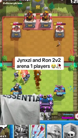 Jynxzi and Ron 2v2 arena 1 players #jynxzi #jynxziclips #jynxzifunnymoments #foryou #fyp #clashroyale 