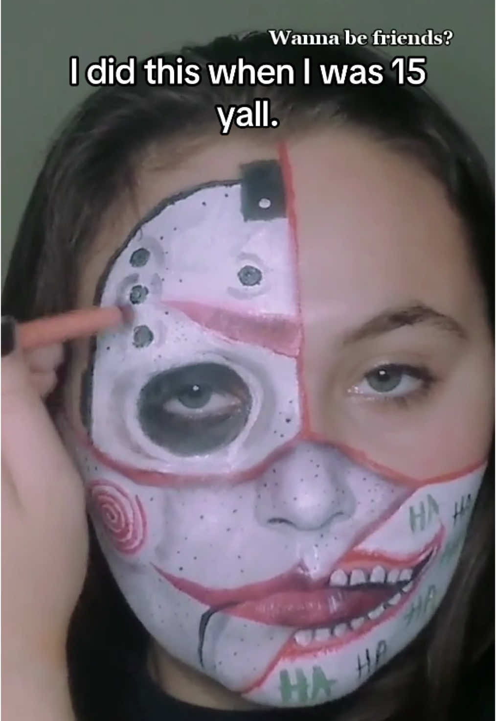 Drafts #halloween #horror #jigsaw #joker #fy #pennywise #Jason #horrormakeup #halloweenmakeup 