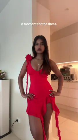 @kalyanivijayann is SERVING in the 'Like That' Mini Dress in Red ❤️‍🔥 #minidress #viraldress #whitefox #OOTD #reddress