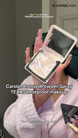 @carslan_us black magnet set had my face sitting in houston! sweating, hungover, event after event, ALL DAY LONG my face did not move!😍 when the girls say believe the hype believe it! i used both pressed powders white & the one most neutral to my skin tone and i’ve been using it since! my makeup base will never be complete without this set #carslan #carslanpowder #carslansettingspray #waterproofmakeup #pressedpowder 