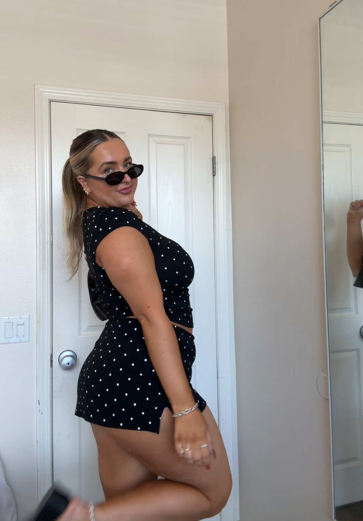 no bc i lovveee this set 🖤 im wearing an XL!  #polkadots #matchingset #miniskirt #polkadot #ciderclothing 