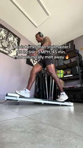 Incline Walking > Stairmaster .. lock in 4-5x per week 💪🏾 #walkingpad #inclinewalk #inclinewalking #walking 