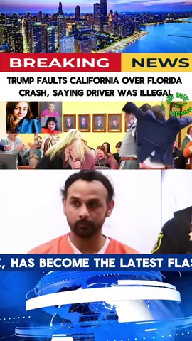 Trump falsely blamed this car accident on the governor of califomia #breakingnews #news #bignews #foryou #fyp #trump#lmmigration #border #crime#death 