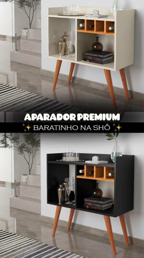 ✨ Quer transformar seu espaço com elegância e praticidade? ✨ O Aparador Bar RUBI é perfeito para organizar suas bebidas, criar seu cantinho do café e deixar qualquer ambiente sofisticado e acolhedor. ✔️ Adega prática para vinhos ✔️ Buffet funcional e espaçoso ✔️ Design retrô com pés palito 💰 Por apenas R$117,99! Garanta já o seu e leve charme e estilo para sua casa! #aparadorrusticodemadeira #MóveisRetro #BuffetComAdega #cantinhodocafé #móveisfuncionais 