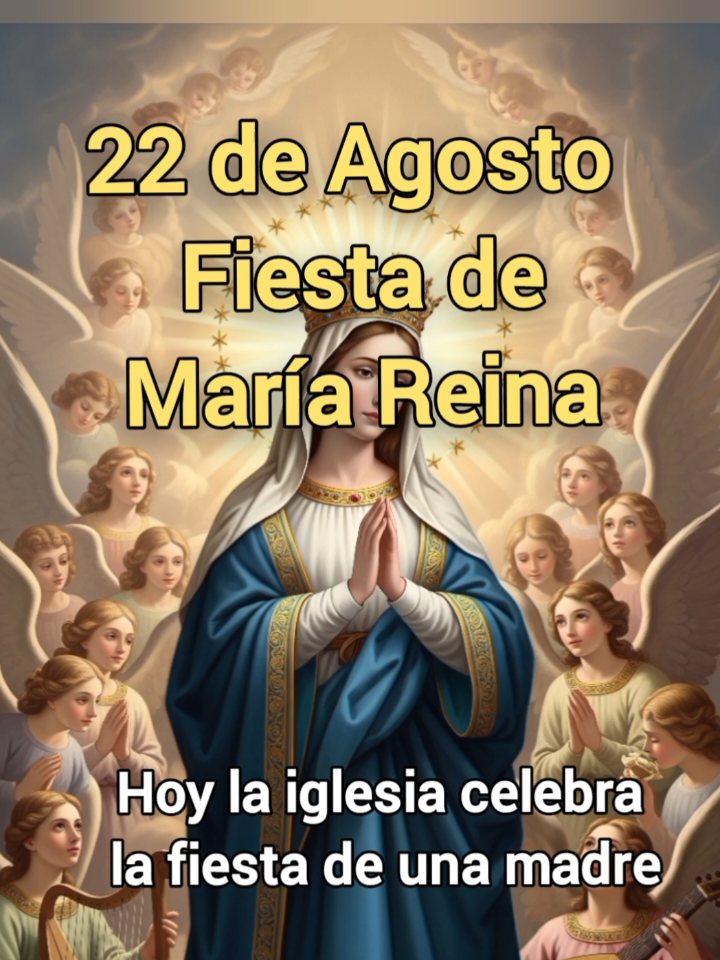 Hoy, 22 de agosto, celebramos la fiesta de María Reina, Madre de Cristo Rey, que intercede por nosotros desde el cielo. 👑💙 #conociendolafestividadcatolicadiaria   #MaríaReina #VirgenMaría #22deAgosto #laicodigitalcatólico 