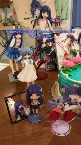 Im the n1 Rika fan real ofc im celebrating her bday again. Anyways ogs remember my birthday celebration video from last year 🤭 #higurashi #whentheycry #umineko #rikafurude #animefigure 