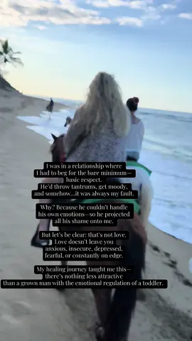 💔 Begging for basic respect is not love. If he throws tantrums like a toddler and blames you for his emotions, that’s not your man—that’s your responsibility. 🚩 ✨ Real love feels safe. It feels steady. It doesn’t make you anxious, insecure, or constantly on edge. Sis, let me say it louder: a man with zero emotional regulation is the biggest ick. 👶 Your healing journey is about raising your standards so you never mistake chaos for love again. 💎 👇 Drop a ❤️ if you’ve ever dealt with this—and follow for more truth bombs on healing after narcissistic abuse. #toxicrelationships #HealingJourney #narcissisticabuse #relationshiptruths #toxiclove 