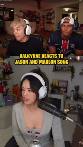 Valkyrae reacts to Jason and Marlon’s song 🔥🔥 #valkyrae #jasontheween #marlon #twitch #fyp 