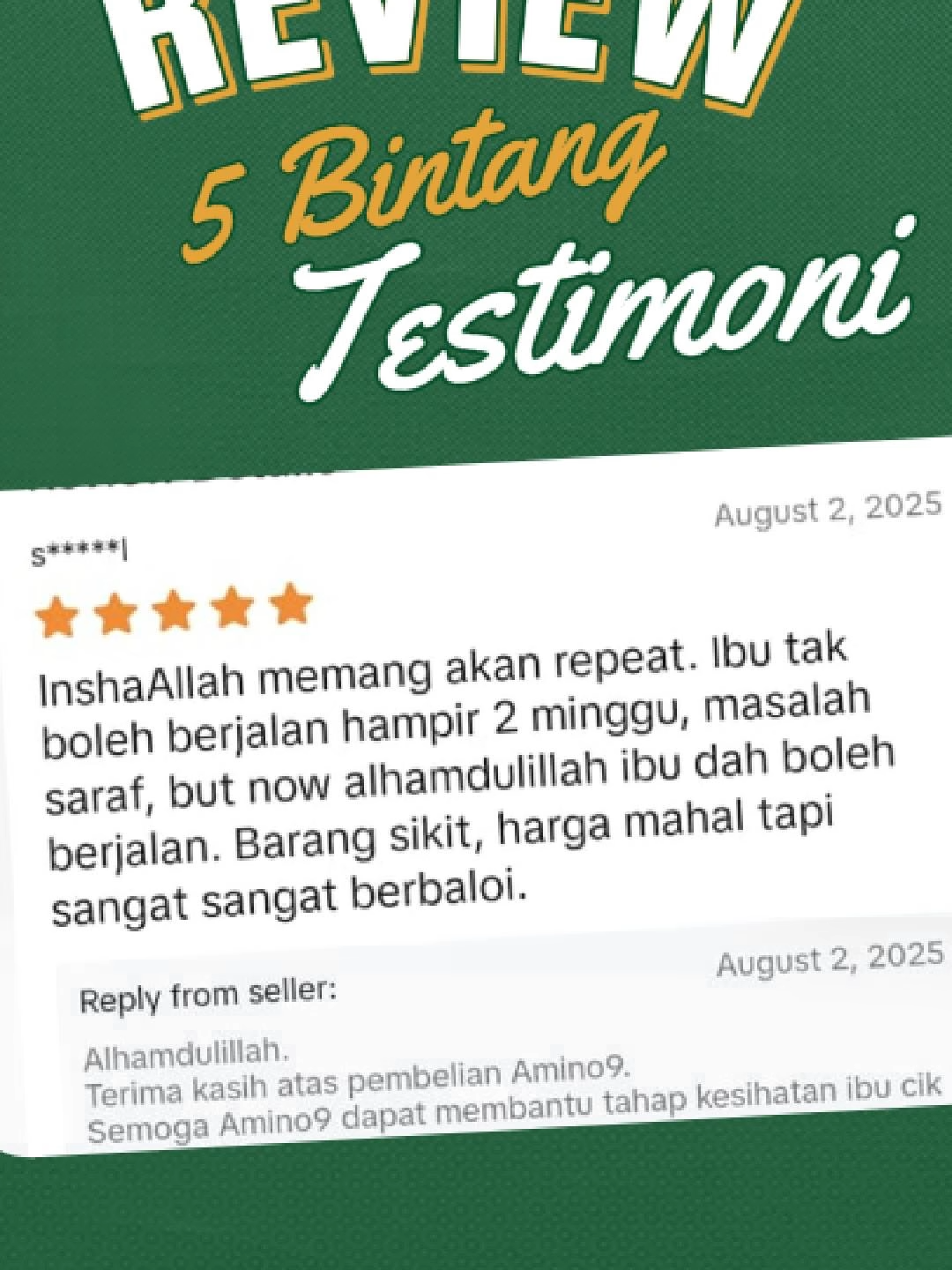 Alhamdulilah berita baik dari customer tak berhenti.  Semoga produk Amino9 ini dapat bermanfaatkan kesihatan ke tahap lebih baik untuk orang ramai ya.  #amino9 #anine #superfood #apabilatidakmungkinjadimungkin #amazingproduk #superfoodglobal #superfoodmy #strokerecovery #strokesurvivor #bypassjantung #kebas #kebaskaki #kebastangan #kebaskakitangan #naturalproducts #diabetes #kencingmanis #retinopati #stroke #kurangsakit