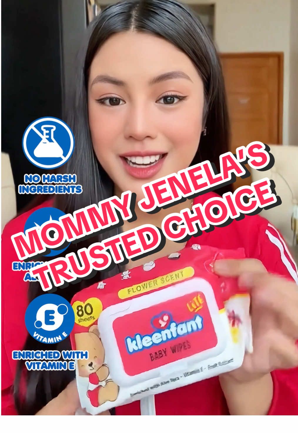 Even Mommy Jenela highly recommends Kleenfant Lite Baby Wipes for her baby Amanda! 👶❤ Soft sheets, a lovely floral aroma, and no harsh ingredients, just gentle care with Aloe Vera, Vitamin E, and FDA approved. Check it out now for only ₱38! 🤩🛒 #KleenfantForEveryBaby #Kleenfant #SwitchToKleenfantNa #alagangkleenfant #fyp                       