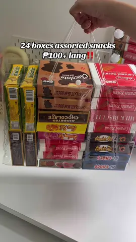 Pang negosyo, pang meryenda o kahit pangbaon ng mga kids! Sulit na sulit na sa presyo ang 24 BOXES na ito ng assorted biscuits, cookies at chocolates! #assortedchocolates #assortedbiscuits #assortedcookies #negosyobundle #snacks  Disclaimer:  Prices and details of the products may change once the video is published. The creator is not liable for any changes after the video is published. Prices may vary. Products may change. Any changes on the product may happen. No therapeutic claims. No copyright infringment intended.