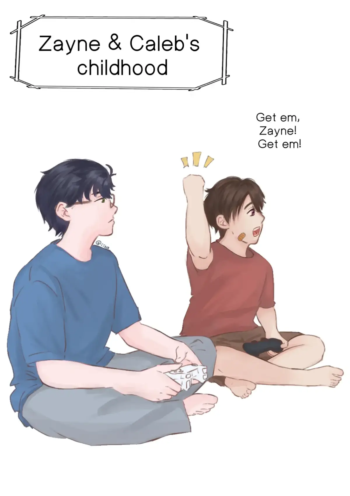 Had this cute hc that these two used to spend their evening playing games together. Zayne being super good at video games (he always beat me in Kitty Cards 😭) so Caleb let him carry in every games. #loveanddeepspace #fanart #zayne #caleb 