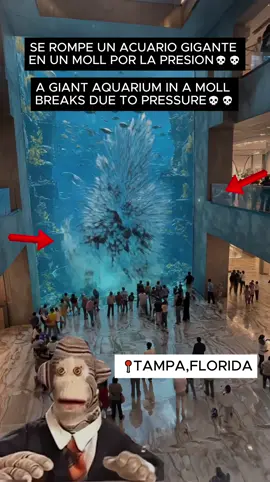 UN ACUARIO EN ESTADOS UNIDOS EXPLOTÓ POR LA PRESIÓN INTERNA Y LOS PECES CAYERON ENCIMA DE LA GENTE 🚨🚨‼️‼️ #eeuu🇺🇸🇺🇸 #usatiktok🇺🇸 #mall #warning #horrorstory 